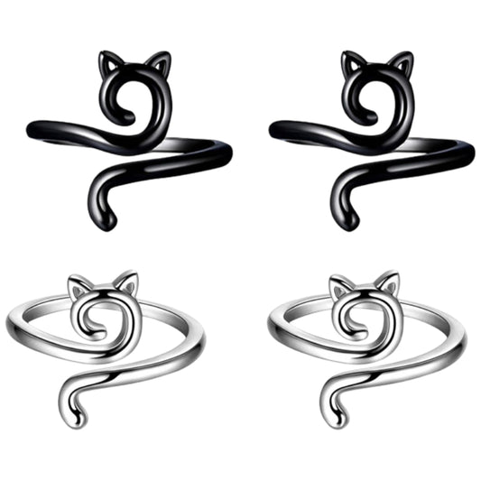 4pcs Adjustable Cat Style Crochet Loop Rings for Yarn Tension and Faster Knitting
