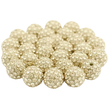 10mm White Rhinestone Beads for Jewelry Making Round Disco Crystal Beads for DIY Bracelets, Earrings and Necklaces