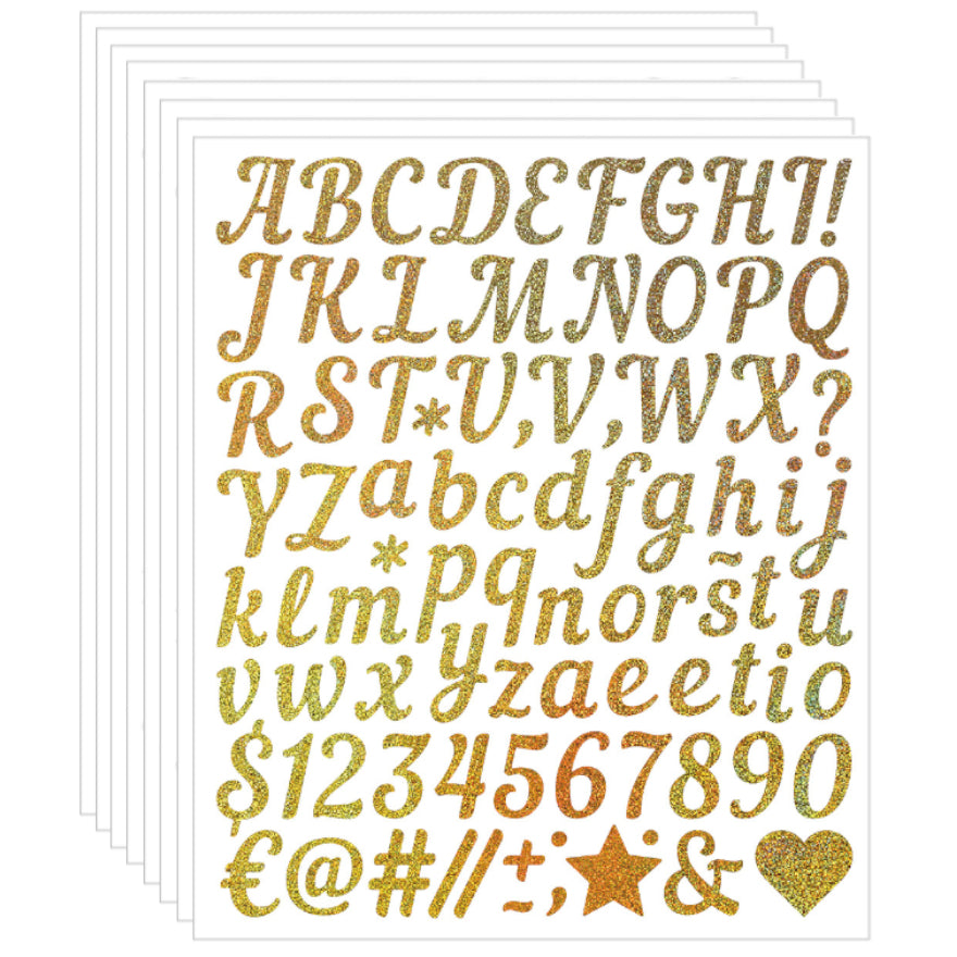 Glitter Vinyl Letter and Number Stickers Self Adhesive Waterproof Decals for Crafts Signs Mailbox DIY Decoration, Pack of 8