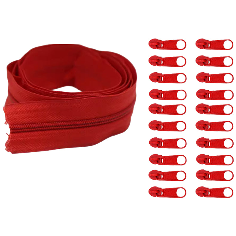 Nylon Coil Zipper 10 Yards with 20 Sliders for DIY Sewing Bags Garments and Crafts
