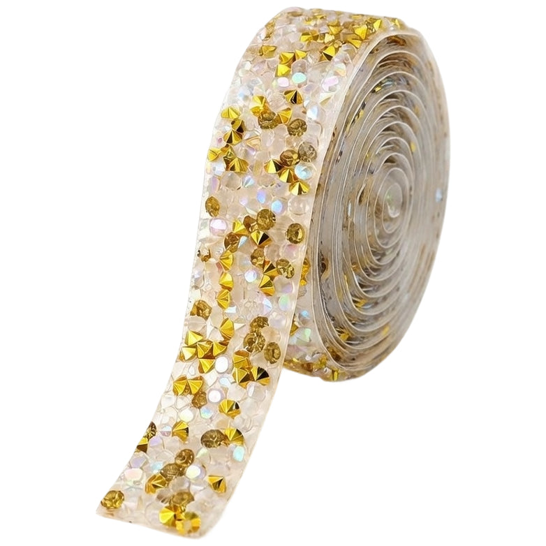 1 Yard Self Adhesive Rhinestone Ribbon Roll Resin Crystal Trim for Crafts Clothing Bags Shoes DIY Decorations