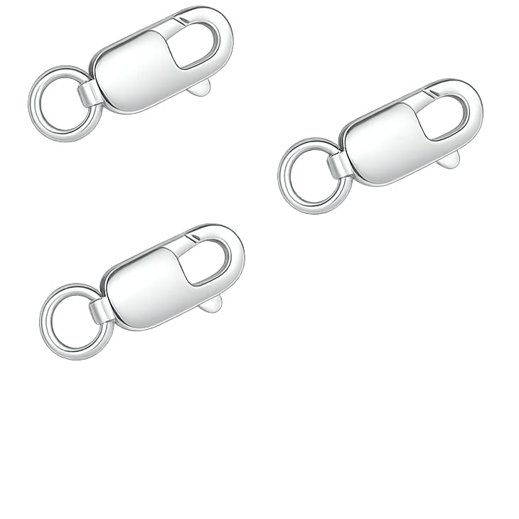 18K Gold Rectangle Lobster Claw Clasps with Jump Rings for DIY Jewelry Making, Hypoallergenic Nickel Free