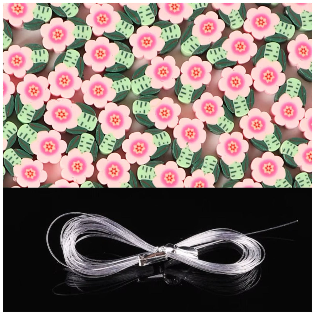 Sports Ball Polymer Clay Beads 8-11mm with Elastic String for Jewelry and DIY Crafts, Pack of 100