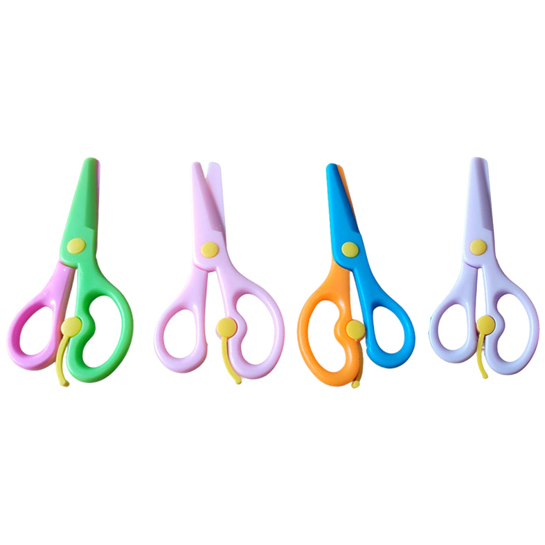 Kids Safety Scissors Blunt Tip Preschool Training Scissors for Toddlers and Craft Activities, Pack of 4