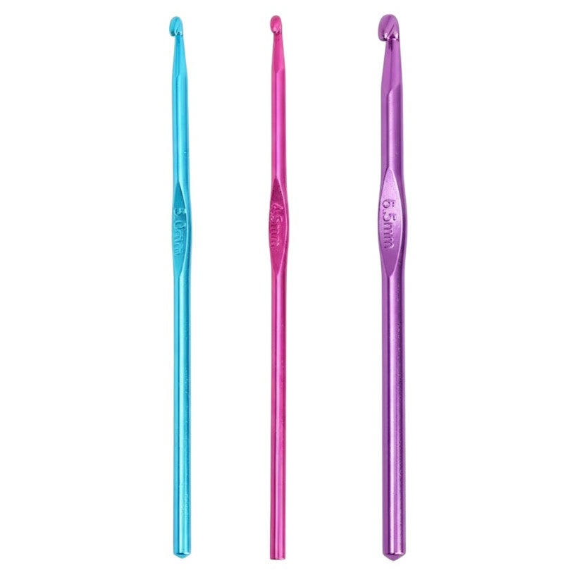 Colorful Aluminum Crochet Hooks Single Head Metal Crochet Needles for Sweater Knitting, Yarn Crafts and DIY Crochet Projects