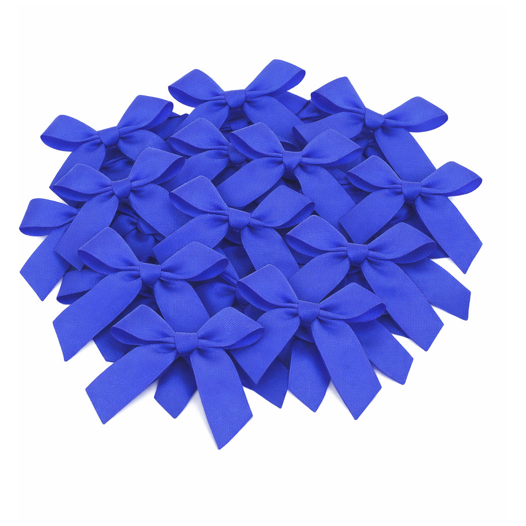 Mini Satin Ribbon Bows 4cm Hand Tied Fabric Flowers for DIY Crafts Gift Packaging Decorations, Pack of 50