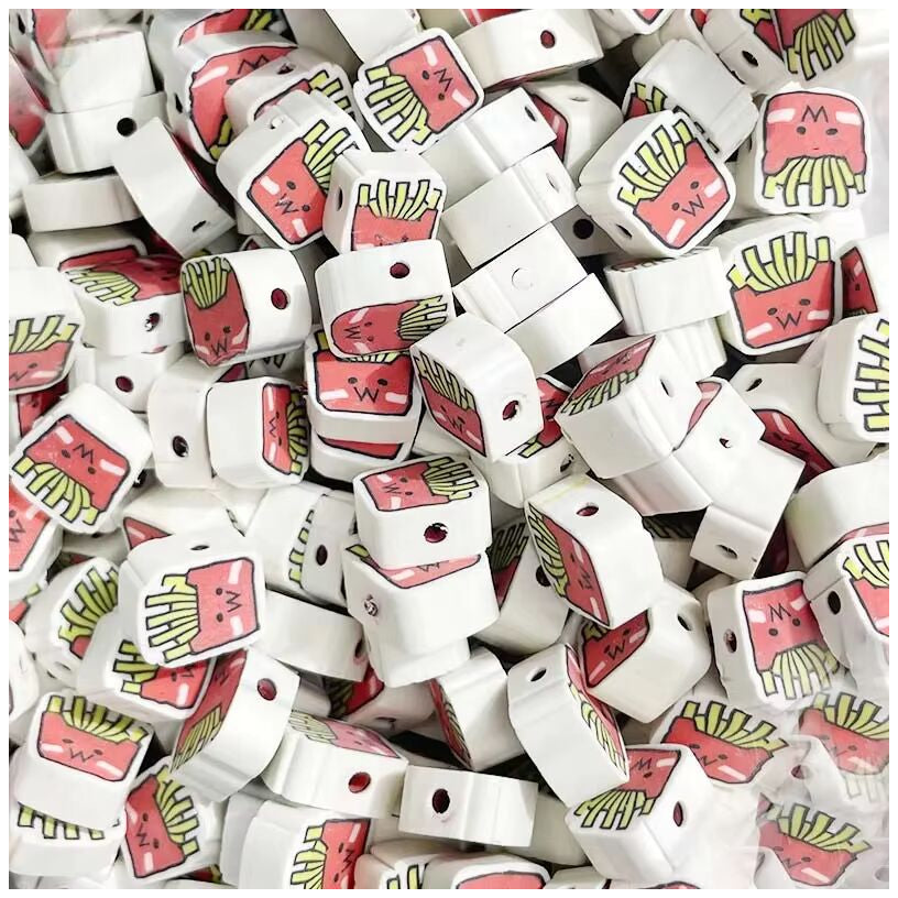 Mouse Head Polymer Clay Beads 10mm Mixed Spacer Beads for DIY Jewelry Making, Pack of 100