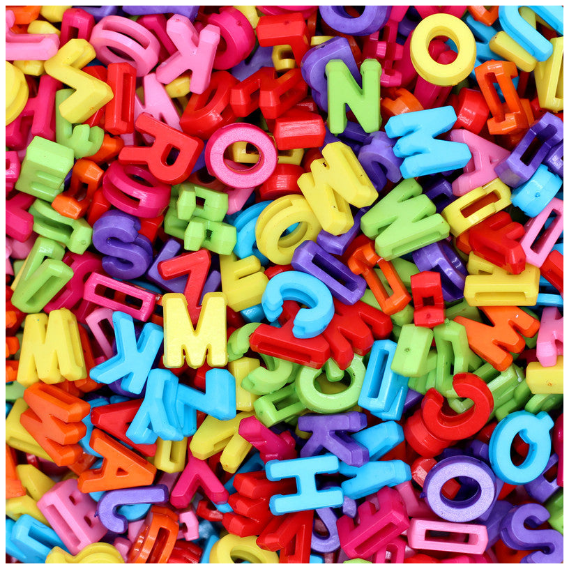 Large Alphabet Letter Beads 9x12mm Plastic Charms for Bracelets Necklaces Keychains Jewelry Making