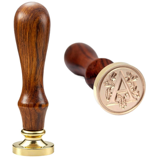 Traditional Initial Alphabet Wax Seal Stamp Brass Head Wooden Handle for Cards Envelopes Gift Wrap Wedding Invitations