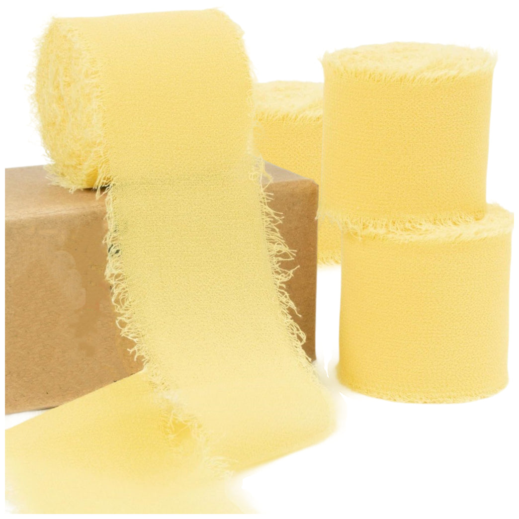 Chiffon Ribbon Rolls 1.5 Inch 5.5 Yards for Gift Wrapping Weddings Parties Floral DIY Crafts, Pack of 4