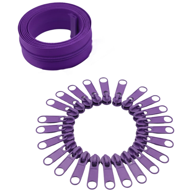 10 Yard Nylon Coil Zipper Roll with 25 Sliders Bulk Sewing Zippers for Bags Clothing Cushions and DIY Crafts