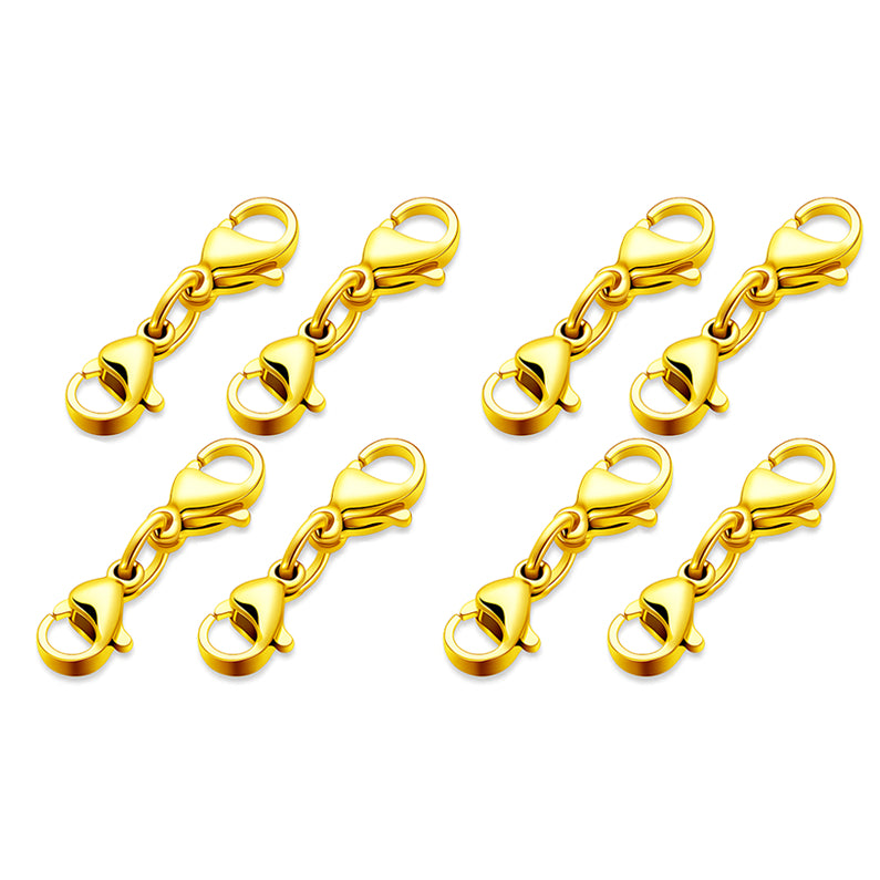 Stainless Steel Double Lobster Clasp Necklace Extenders for DIY Jewelry Making