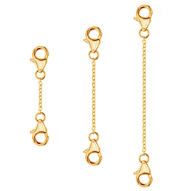Solid Brass Necklace Extenders for Bracelet and Anklet 1 2 3 Inch Set