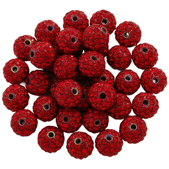 10mm White Rhinestone Beads for Jewelry Making Round Disco Crystal Beads for DIY Bracelets, Earrings and Necklaces