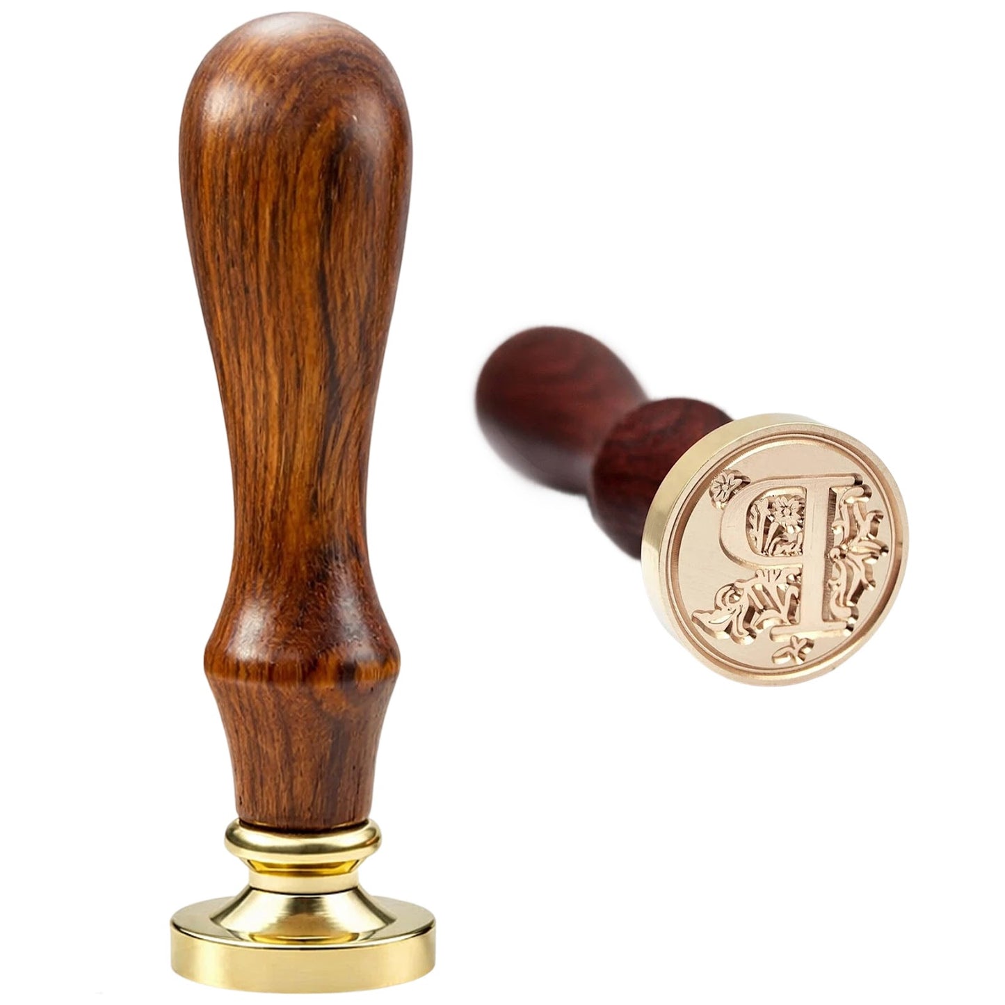 Traditional Initial Alphabet Wax Seal Stamp Brass Head Wooden Handle for Cards Envelopes Gift Wrap Wedding Invitations