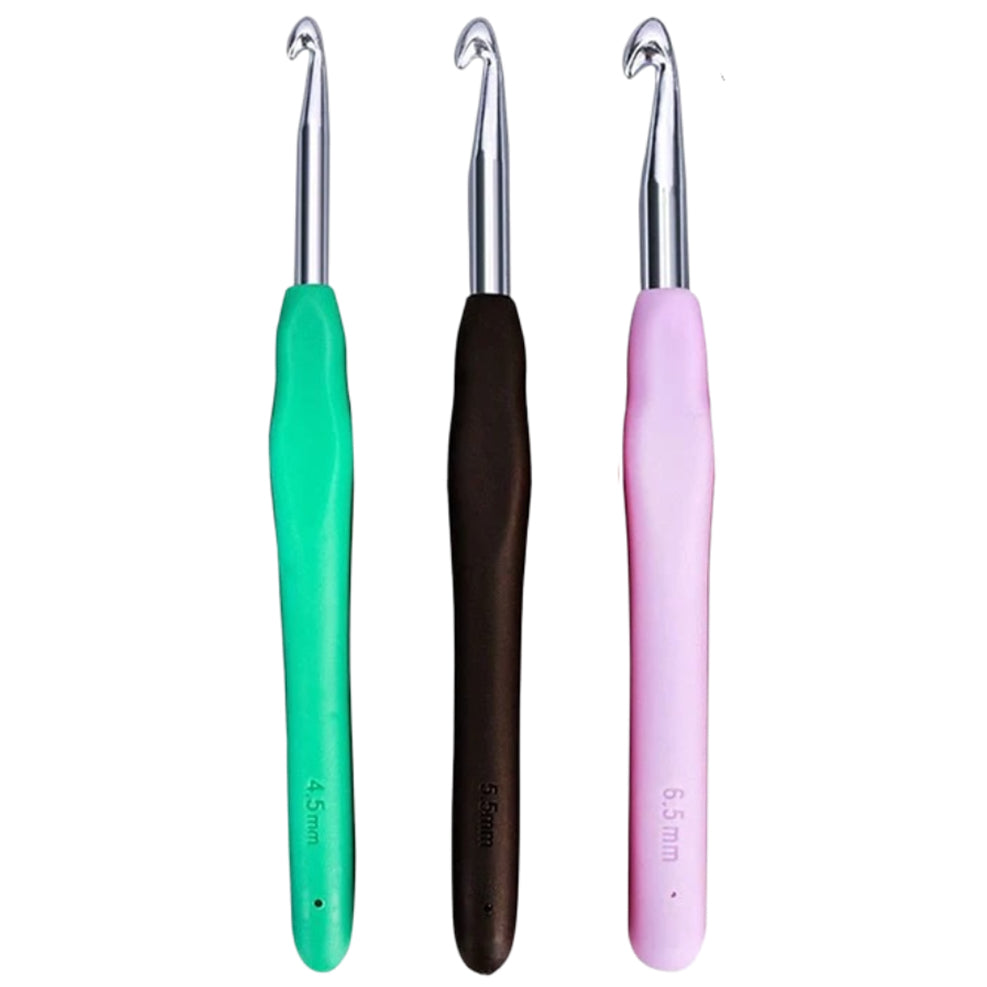 Crochet Hook 3 Sizes Set for DIY Yarn Projects, Knitting Gloves, Hats, Bags, and More