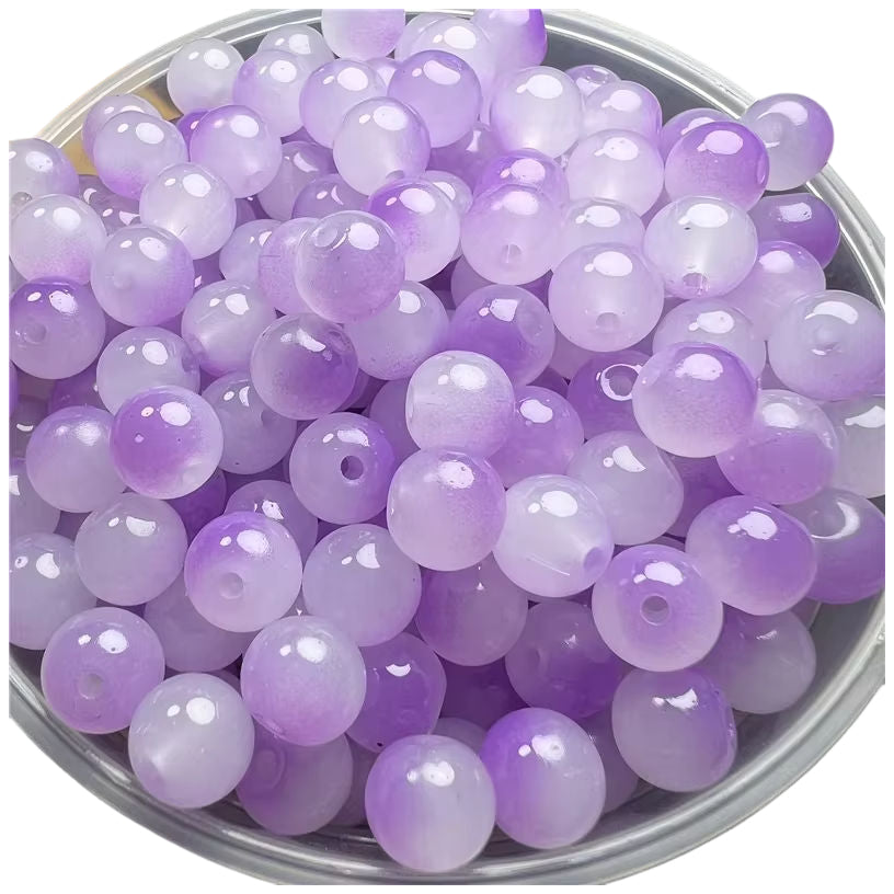 8mm Glass Beads for Bracelet Design and DIY Jewelry Craft Projects, Pack of 100