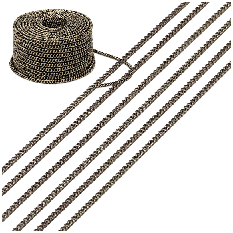 16.4 Feet Permanent Cable Chain Necklace with Small Soldered Links for Permanent Jewelry and DIY Jewelry Making