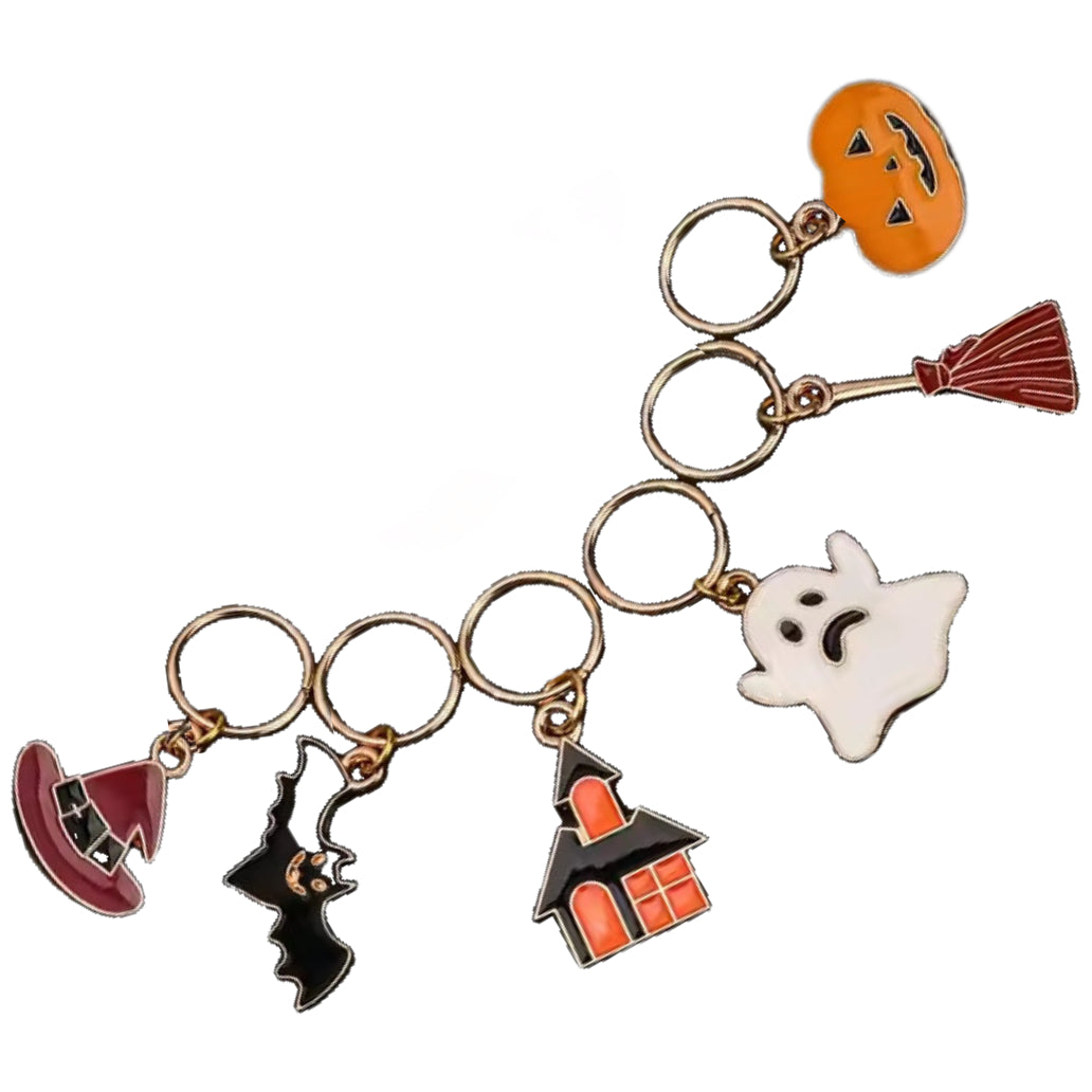 Colorful Enamel Stitch Marker Charms with Clasps for Knitting, Crochet, and Crafting