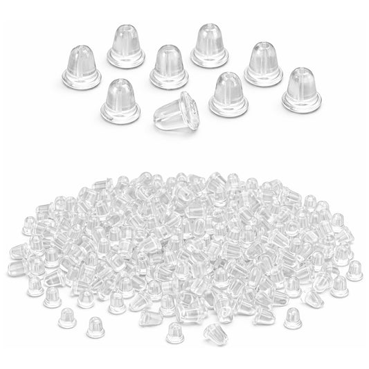 Soft Clear Rubber Earring Backs Safety Stoppers Replacement for Fish Hook Stud and Hoop Earrings