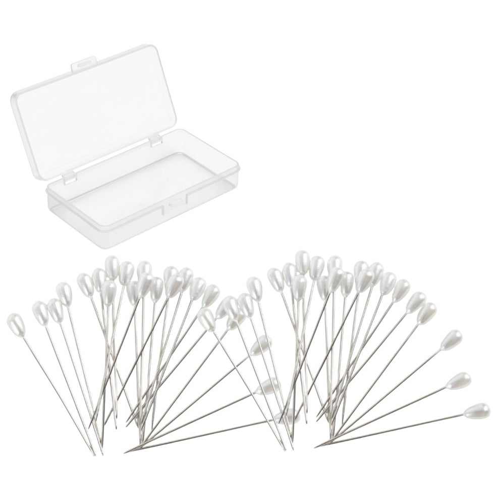White Pearl Corsage Pins Long Straight Sewing Pins for Wedding Bouquet Jewelry Quilting and DIY Crafts