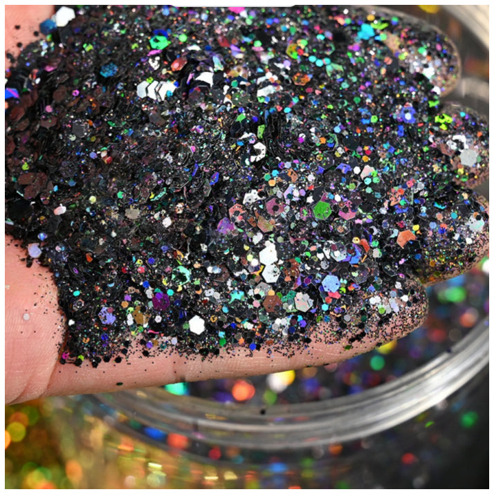 160g Holographic Chunky Glitter for Resin Art, Nails, Face, Hair, Tumblers, Crafts, and DIY Decorations