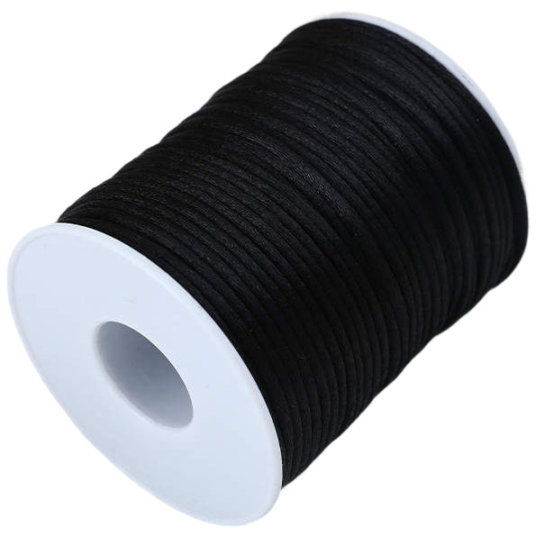 1mm Black Nylon String Cord 110Yards Braided Jewelry Thread for Bracelet and Macrame Crafts