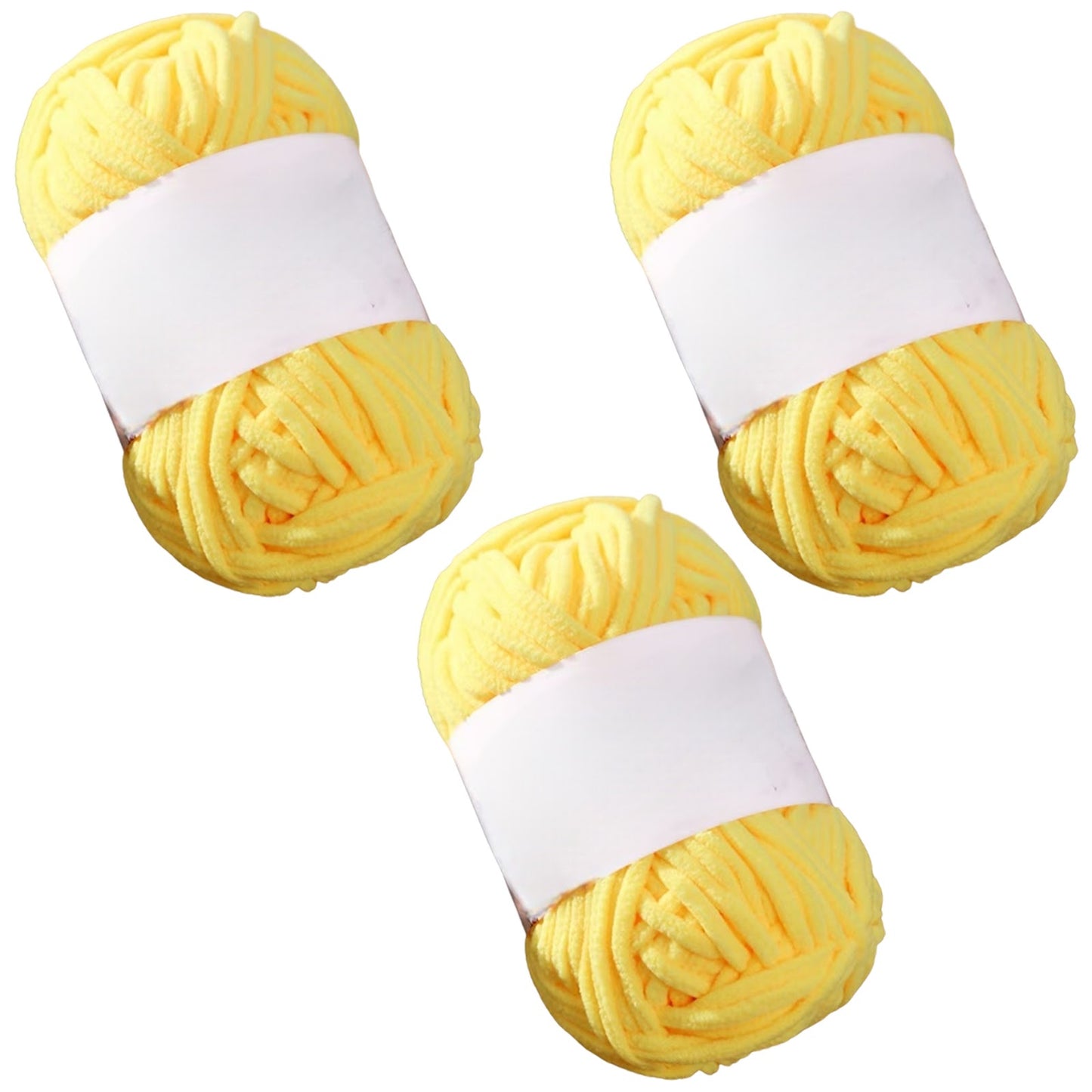 Soft Chenille Velvet Yarn for Crocheting Knitting Weaving Blankets and DIY Craft Projects 50 Grams/1.76oz 93 yards, Pack of 3