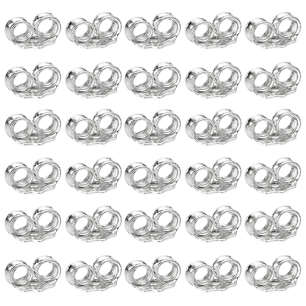Secure Locking Earring Backs Replacement for Stud Earrings and Posts, 15 Pairs