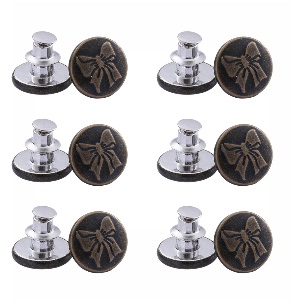 No Sew Jean Button Pins Adjustable Reusable Waist Tightener for Loose Jeans. Set of 12