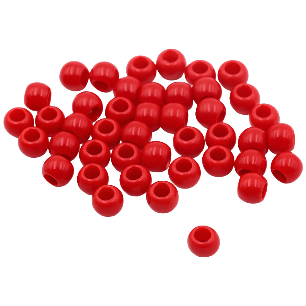 Large Hole Pony Beads Acrylic Hair Beads for Braids, Jewelry Making and DIY Craft Projects, Pack of 200
