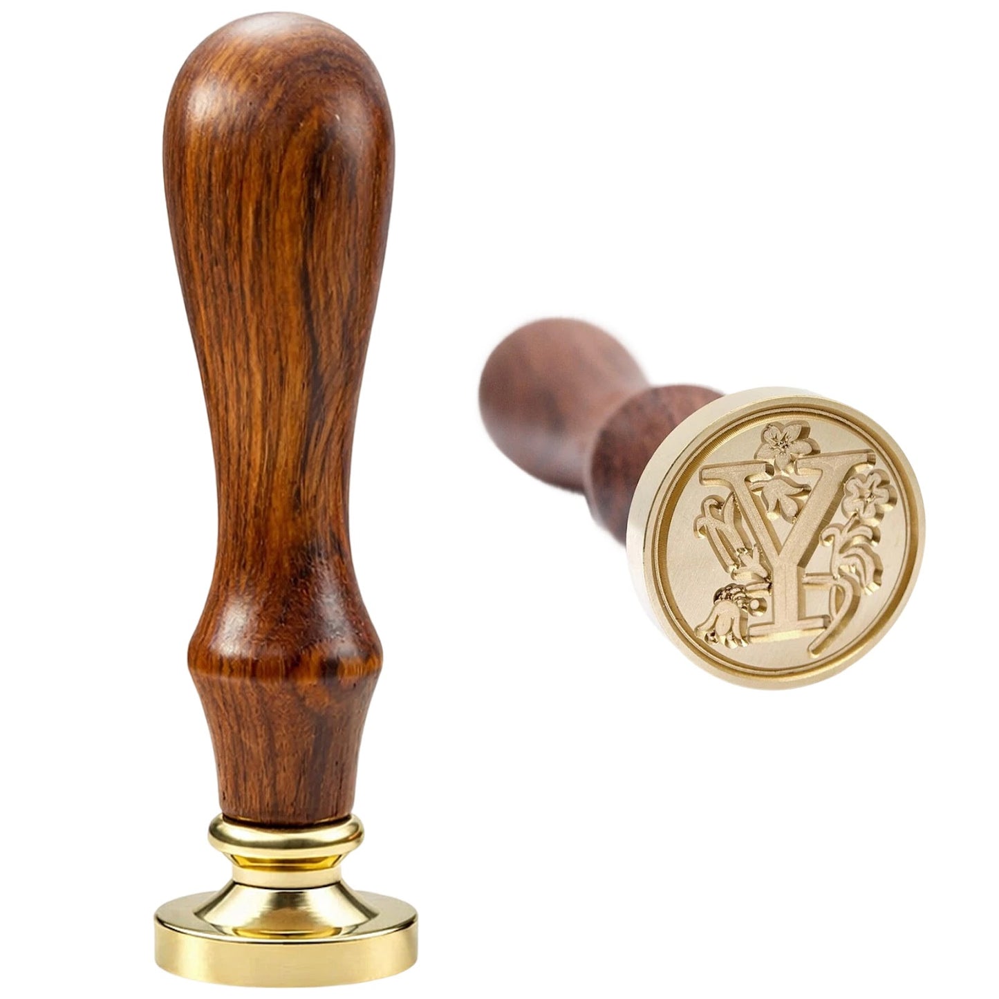 Traditional Initial Alphabet Wax Seal Stamp Brass Head Wooden Handle for Cards Envelopes Gift Wrap Wedding Invitations