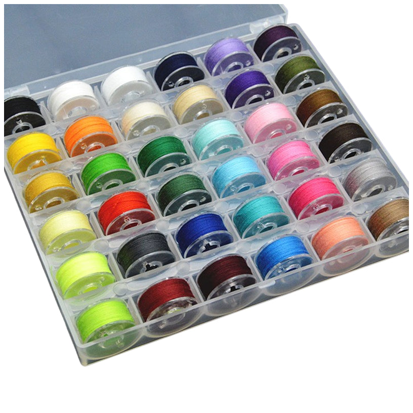 60S/2 90WT Prewound Bobbin Thread Size A SA156 Polyester for Embroidery and Sewing Machines