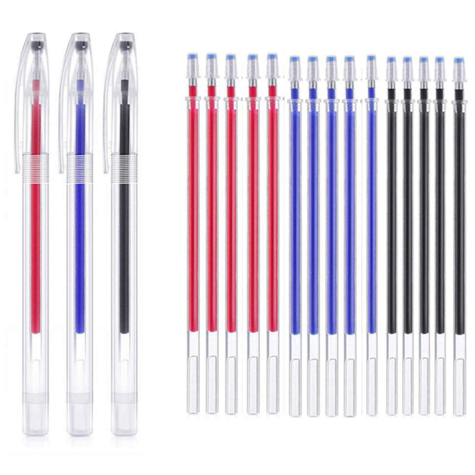Heat Erasable Fabric Marking Pens with Refills for Sewing Quilting Dressmaking and Tailor Chalk Marking Tools