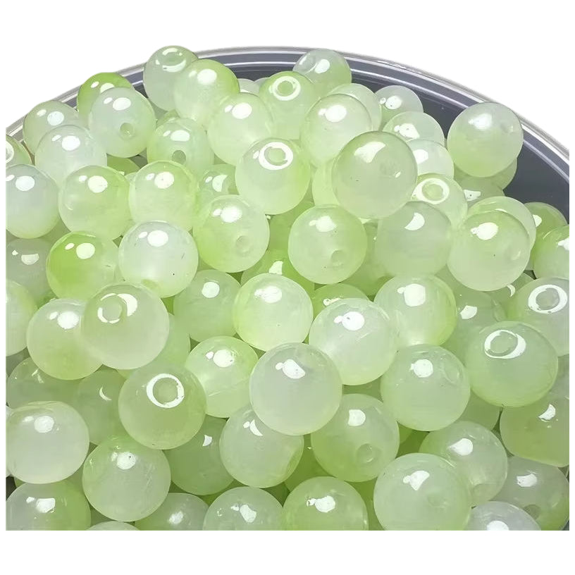 8mm Glass Beads for Bracelet Design and DIY Jewelry Craft Projects, Pack of 100