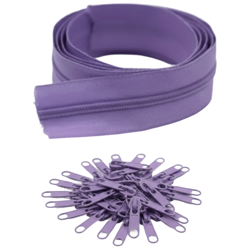 10 Yard Nylon Coil Zipper Roll with 25 Sliders Bulk Sewing Zippers for Bags Clothing Cushions and DIY Crafts