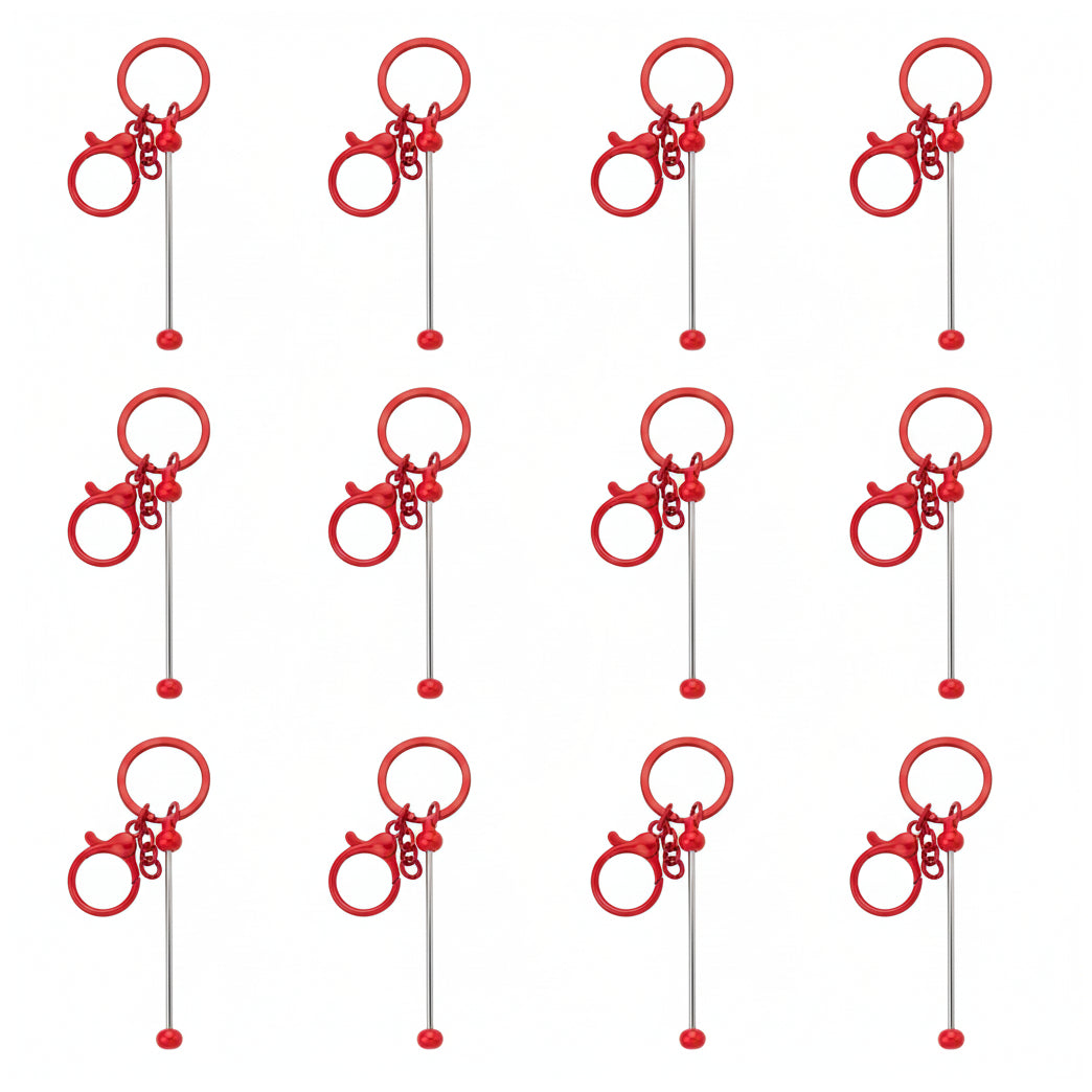 Beadable Keychain Bars Metal 14.8cm Blank Beaded Keychains for DIY Crafts Gifts and Jewelry Making