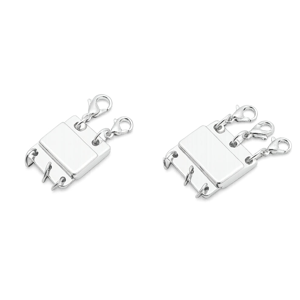 18K Gold and Silver Layered Necklace Clasp Magnetic Separator for Multiple Chains