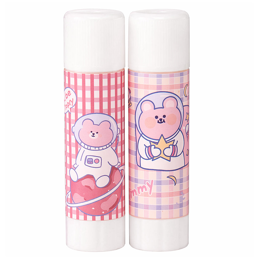 Permanent Glue Sticks Acid Free Non Toxic Adhesive for Paper Photos Crafts Strong Fast Bond No Mess Application, Pack of 2