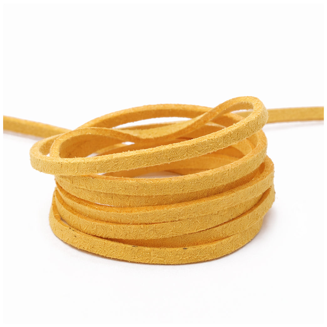 3mm Flat Genuine Leather Cord 5.5 Yards Tan Leather Lacing for Jewelry Making, Braiding and Craft Projects