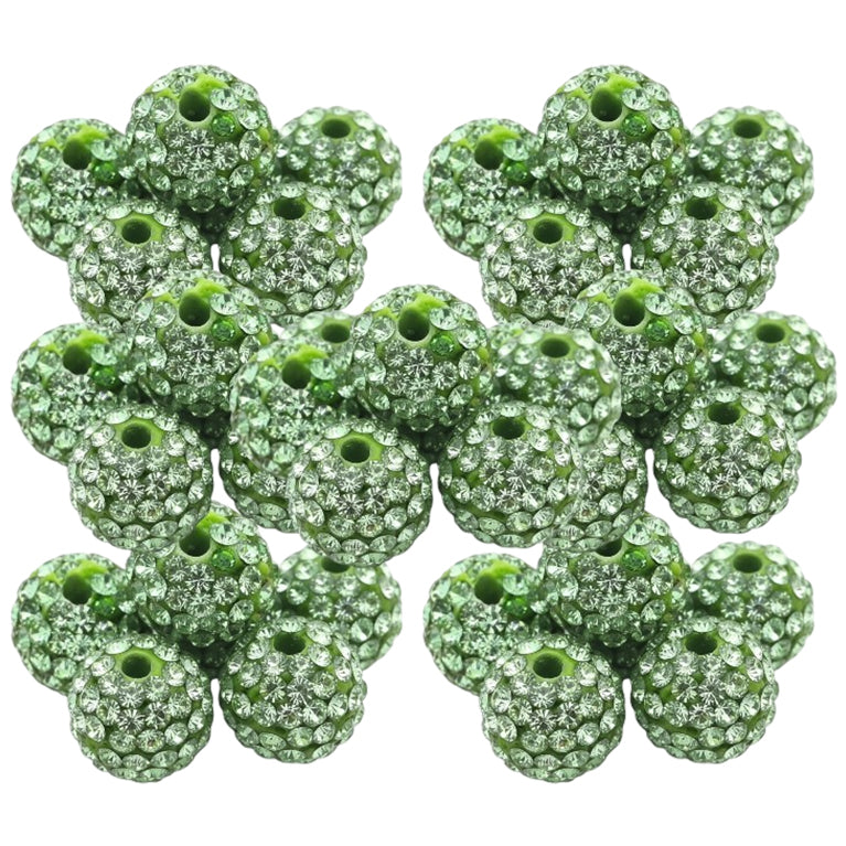 10mm White Rhinestone Beads for Jewelry Making Round Disco Crystal Beads for DIY Bracelets, Earrings and Necklaces