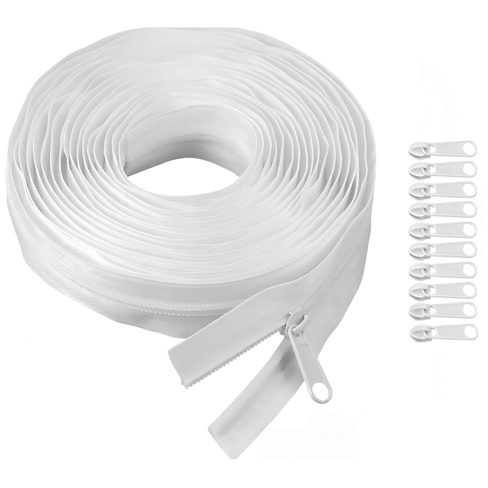Nylon Coil Zipper Bulk Set with Replacement Sliders for Sewing Bags, Garments, Pouches and DIY Craft Projects
