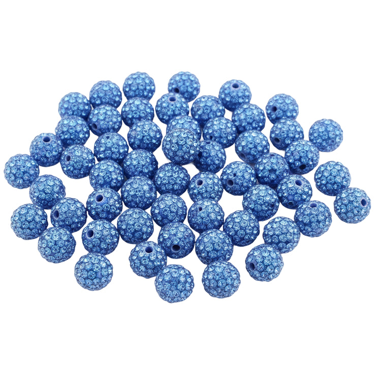 10mm White Rhinestone Beads for Jewelry Making Round Disco Crystal Beads for DIY Bracelets, Earrings and Necklaces