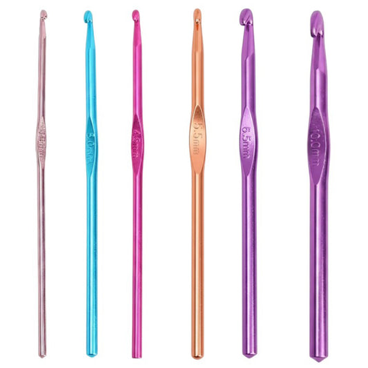 Colorful Aluminum Crochet Hooks Single Head Metal Crochet Needles for Sweater Knitting, Yarn Crafts and DIY Crochet Projects