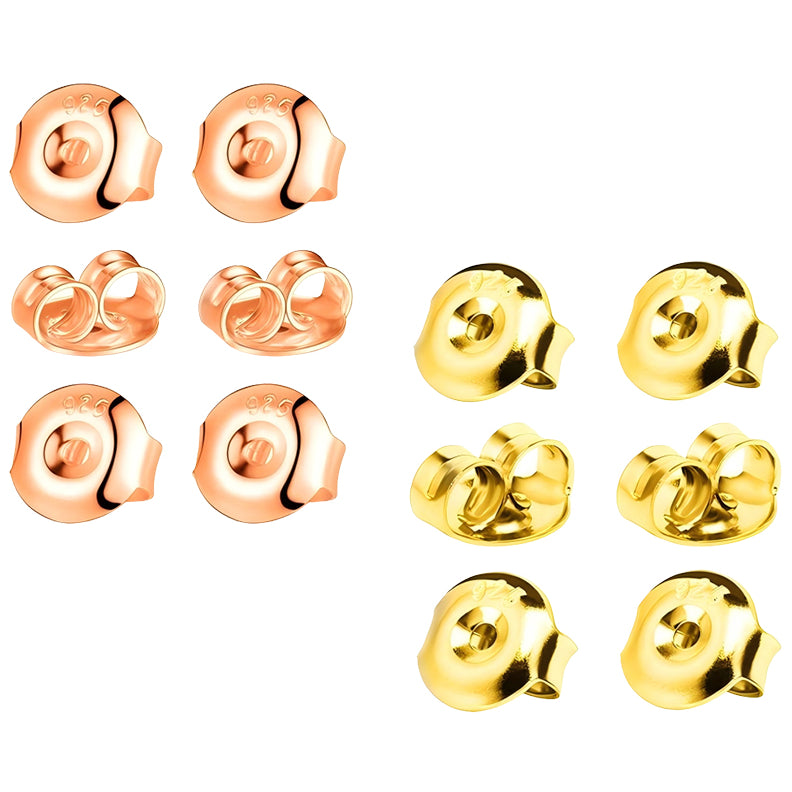 Hypoallergenic Locking Earring Backs Replacement Set 6 Pairs Secure Stud Earring Backings for Jewelry Repair and Daily Wear