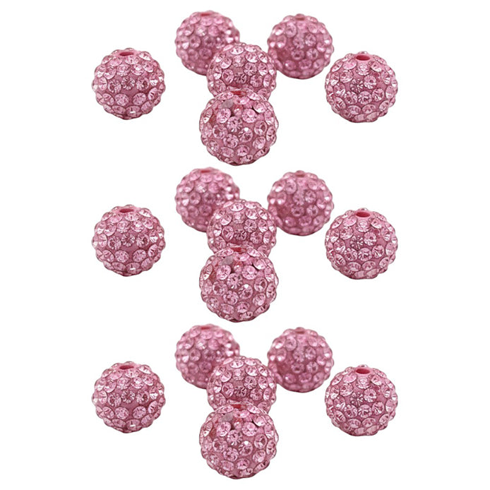 10mm White Rhinestone Beads for Jewelry Making Round Disco Crystal Beads for DIY Bracelets, Earrings and Necklaces