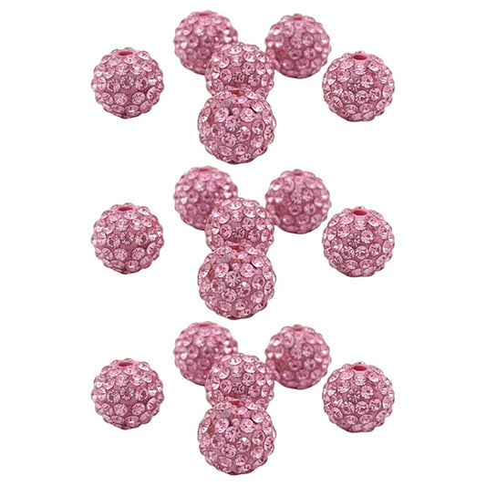 10mm White Rhinestone Beads for Jewelry Making Round Disco Crystal Beads for DIY Bracelets, Earrings and Necklaces