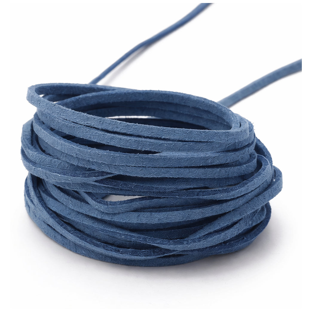 3mm Flat Genuine Leather Cord Brown 5.5 Yards Natural Leather Lacing for Jewelry, Bracelets, Necklaces and Crafts