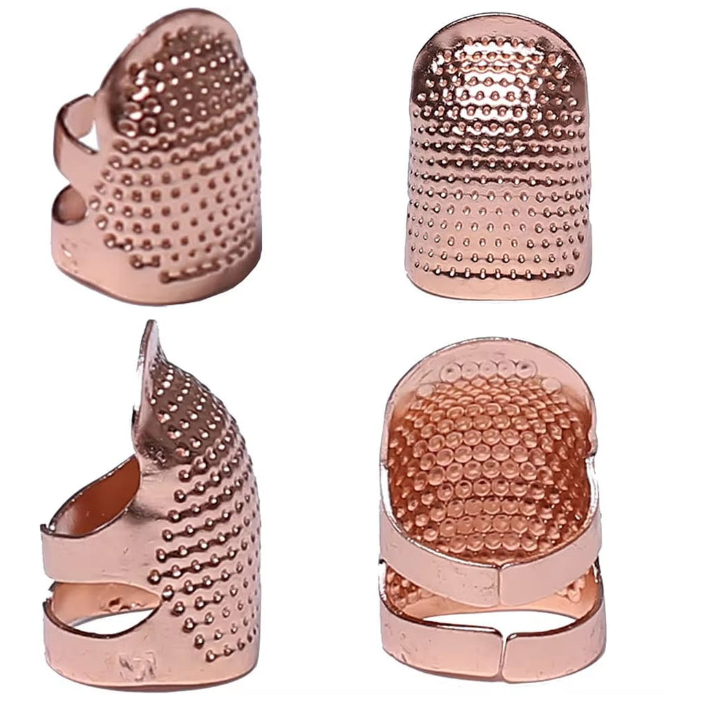 Adjustable Metal Sewing Thimbles Finger Protectors for Quilting Needlework Crafts Small Medium, Pack of 4