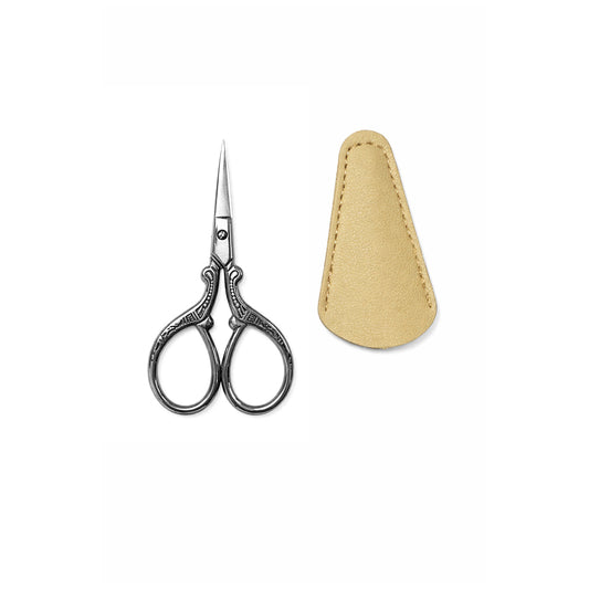Embroidery Sewing Scissors with Leather Cover for Needlework Crafting Thread Cutting and DIY Handicraft Tools
